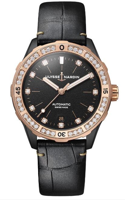 Review Best Ulysse Nardin Diver 39mm 8165-182B/BLACK watches sale